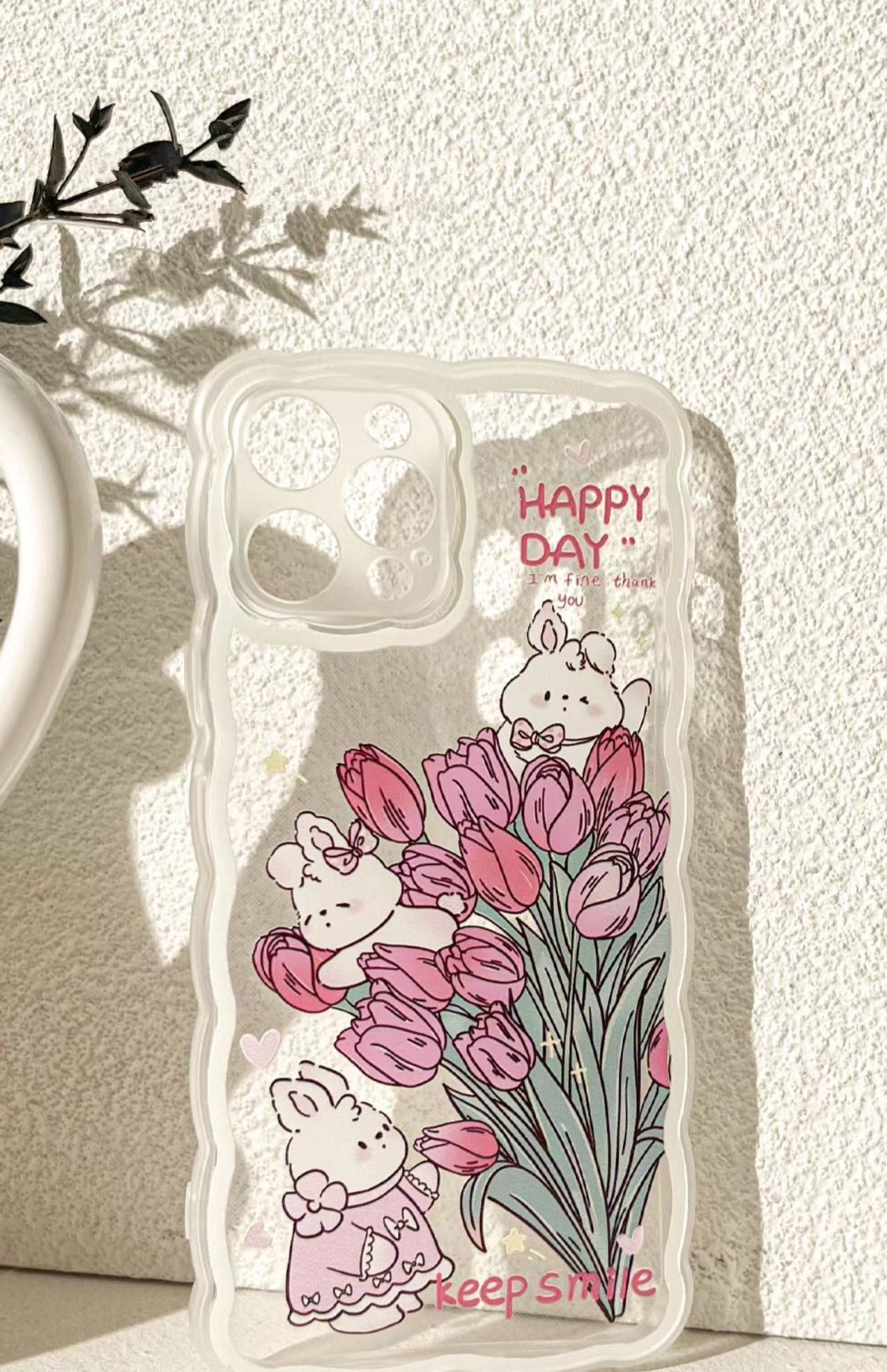 Purple Tulip Rabbit iPhone Case