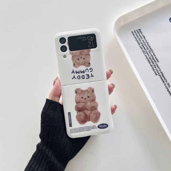 Kawaii Cartoon Teddy Bear Samsung Z Flip Phone case