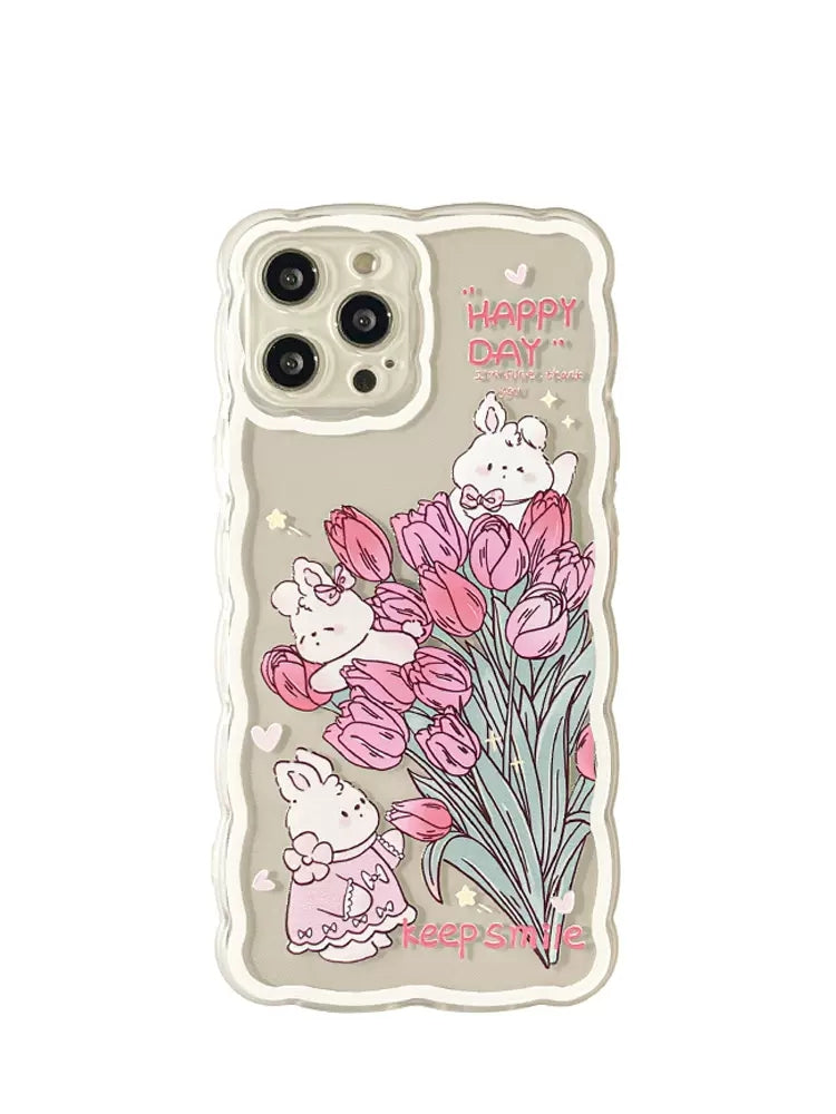 Purple Tulip Rabbit iPhone Case