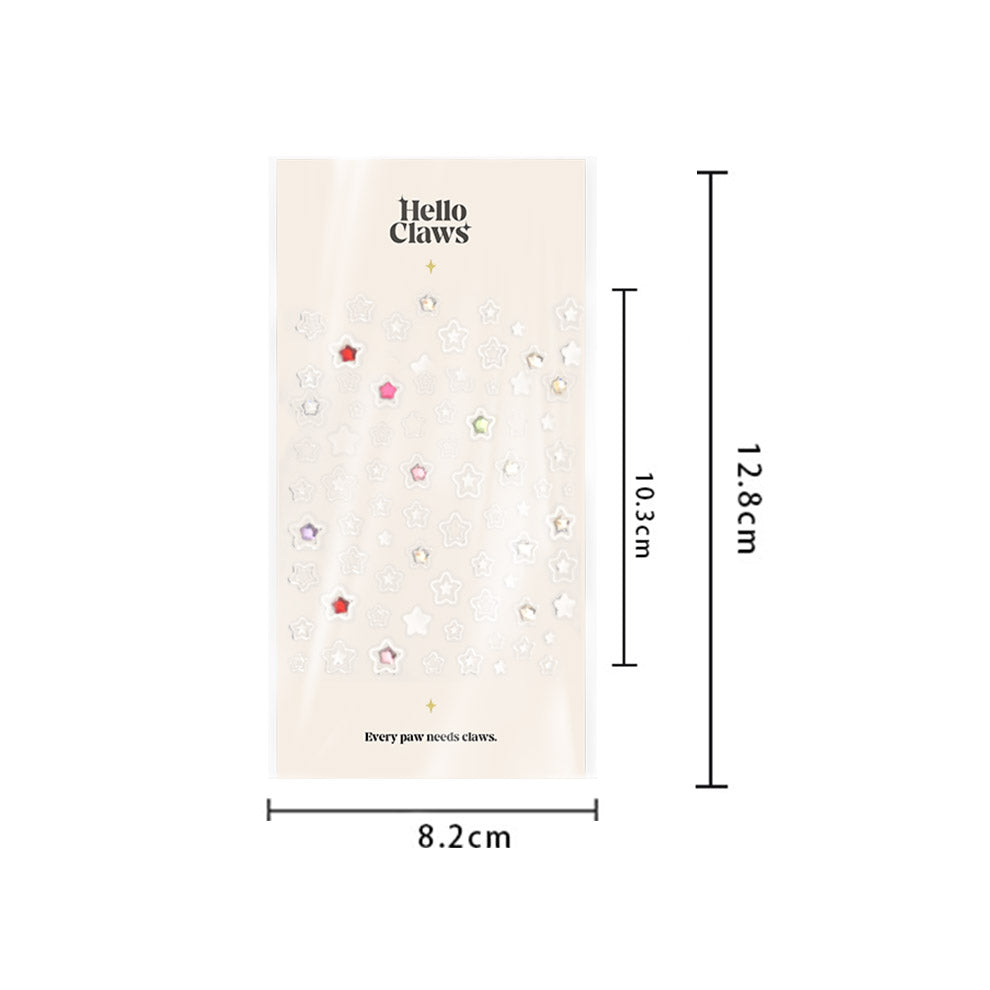 Hello Claws | Silver Star Heart 5D Nail Deco Sticker