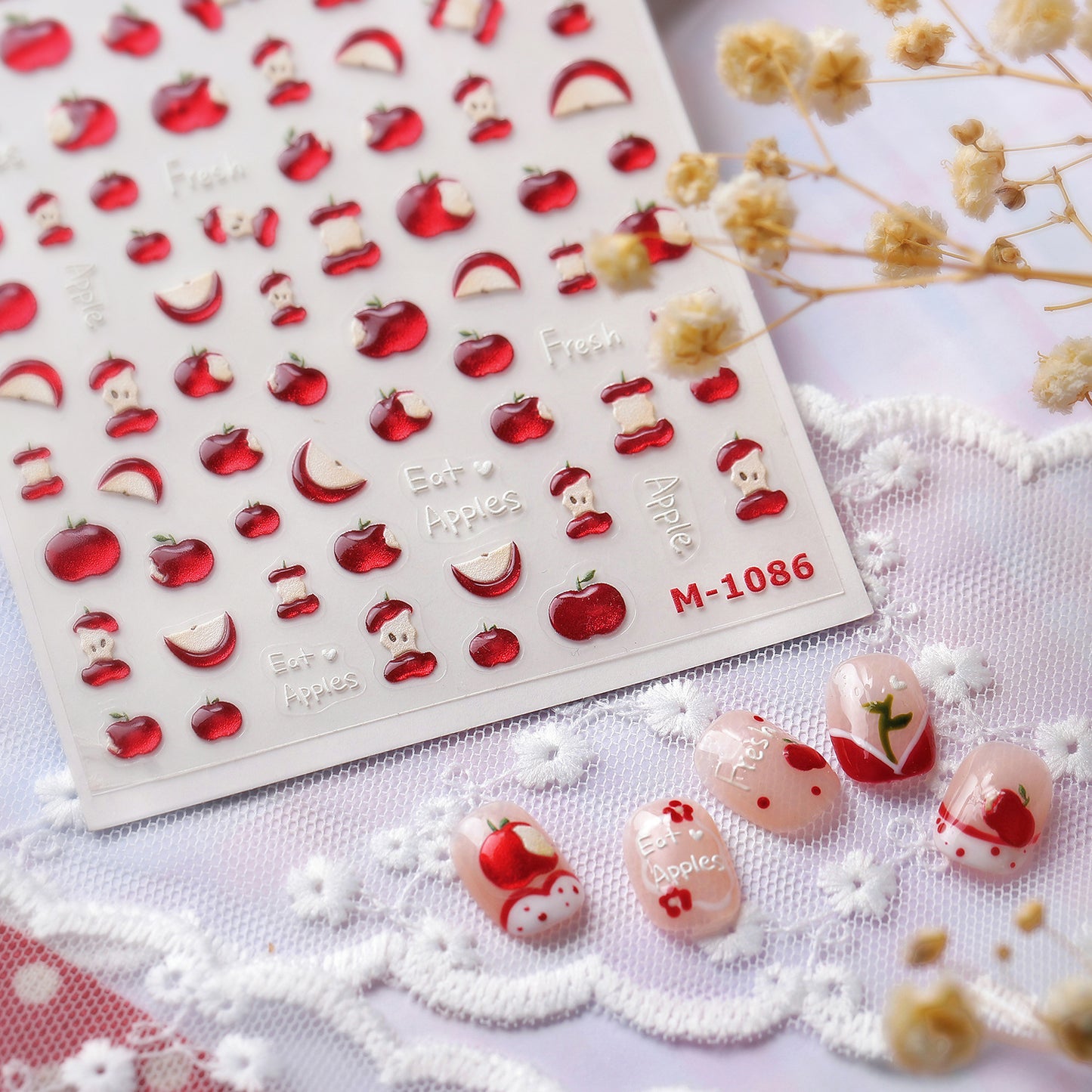 Hello Claws | Red Apple Jelly Nail Deco Sticker