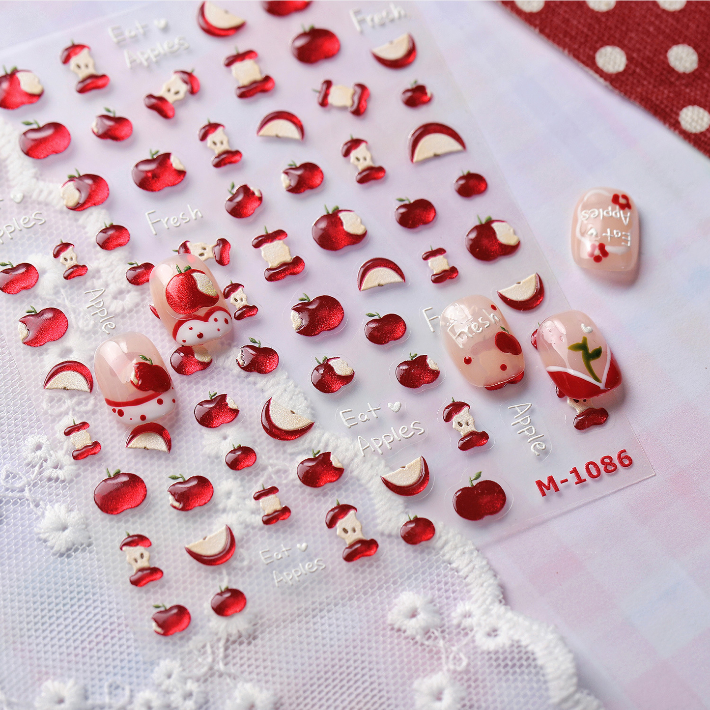 Hello Claws | Red Apple Jelly Nail Deco Sticker