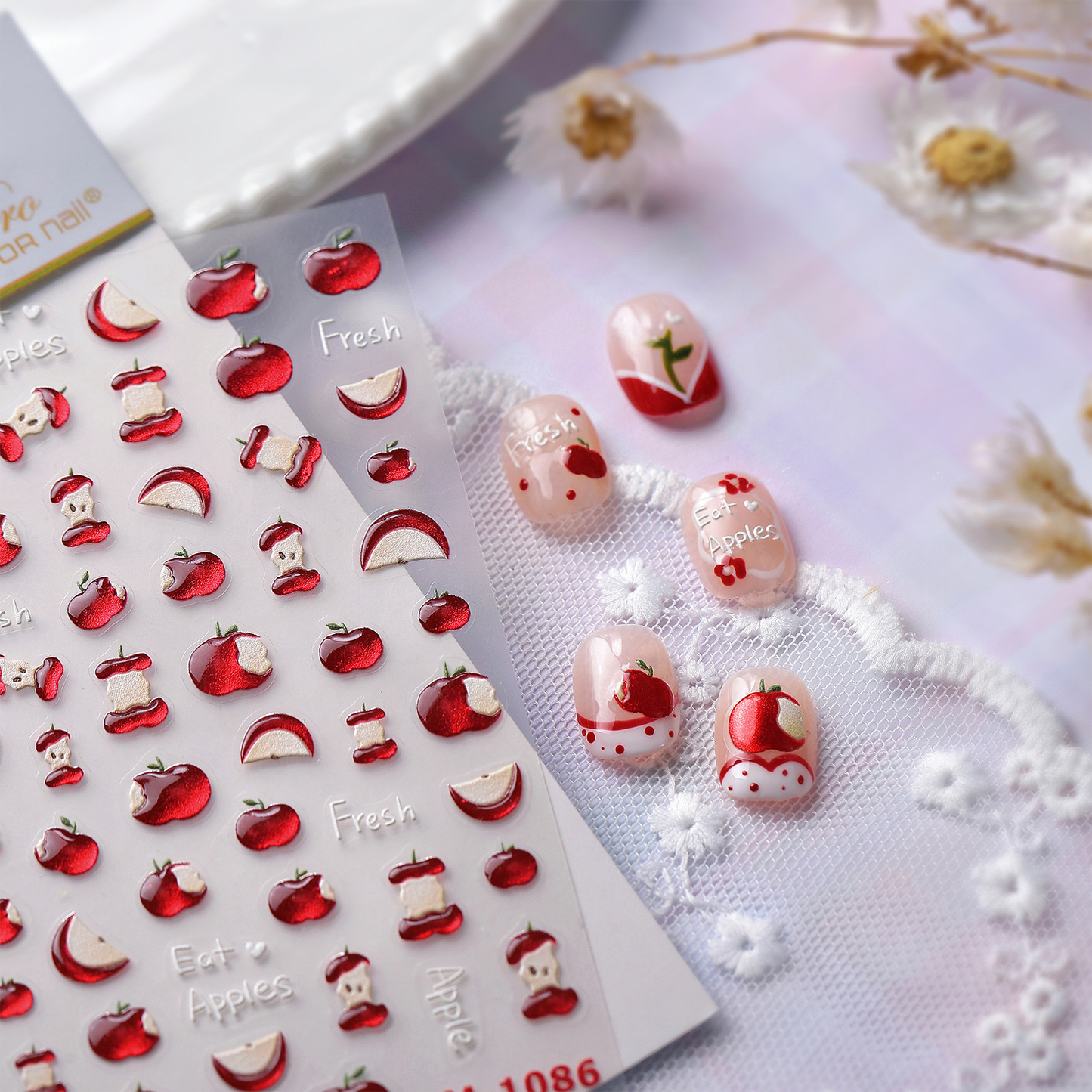 Hello Claws | Red Apple Jelly Nail Deco Sticker