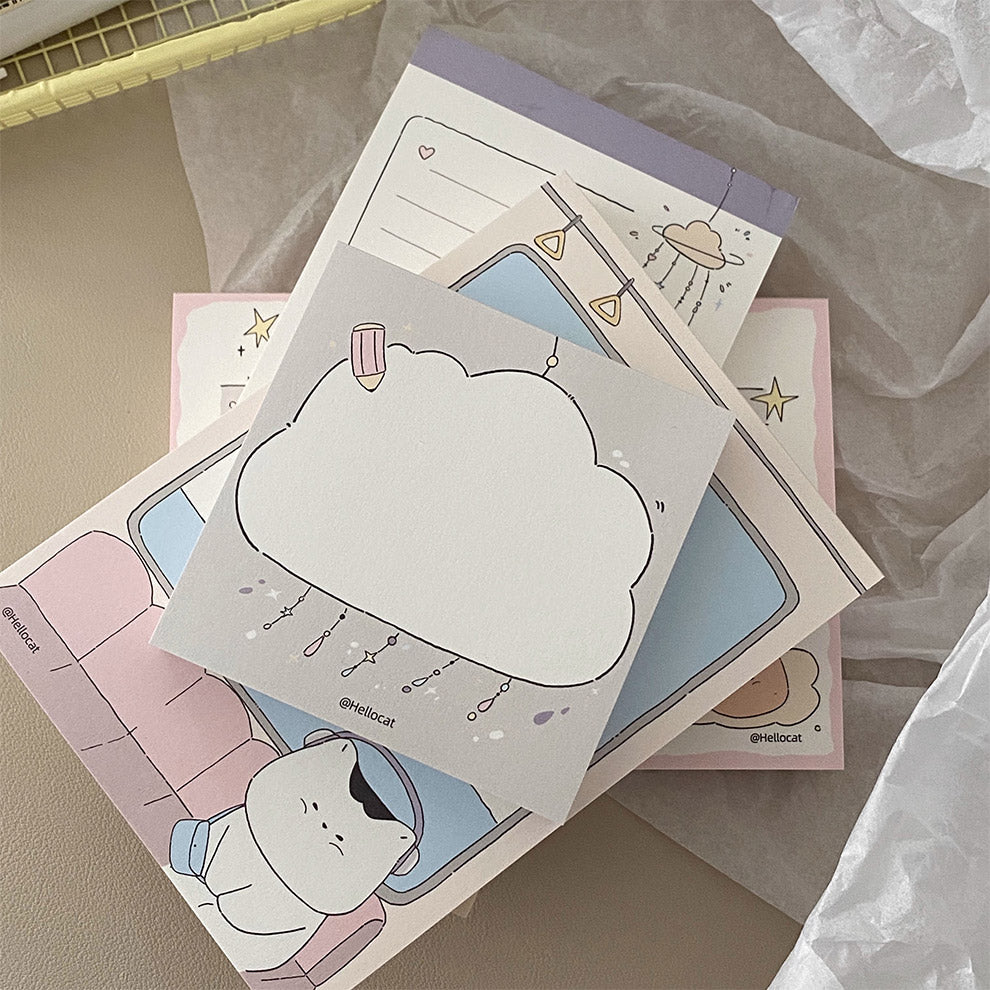 Hello Cat | Cloud Memo Note Pad