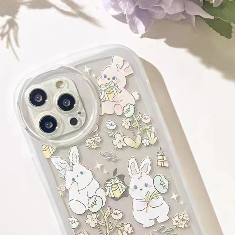 Cute and Adorable Flower Bunny iPhone Case