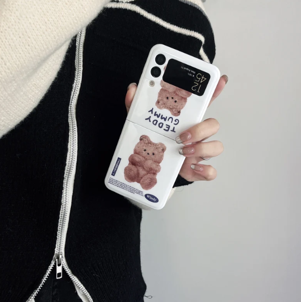 Kawaii Cartoon Teddy Bear Samsung Z Flip Phone case