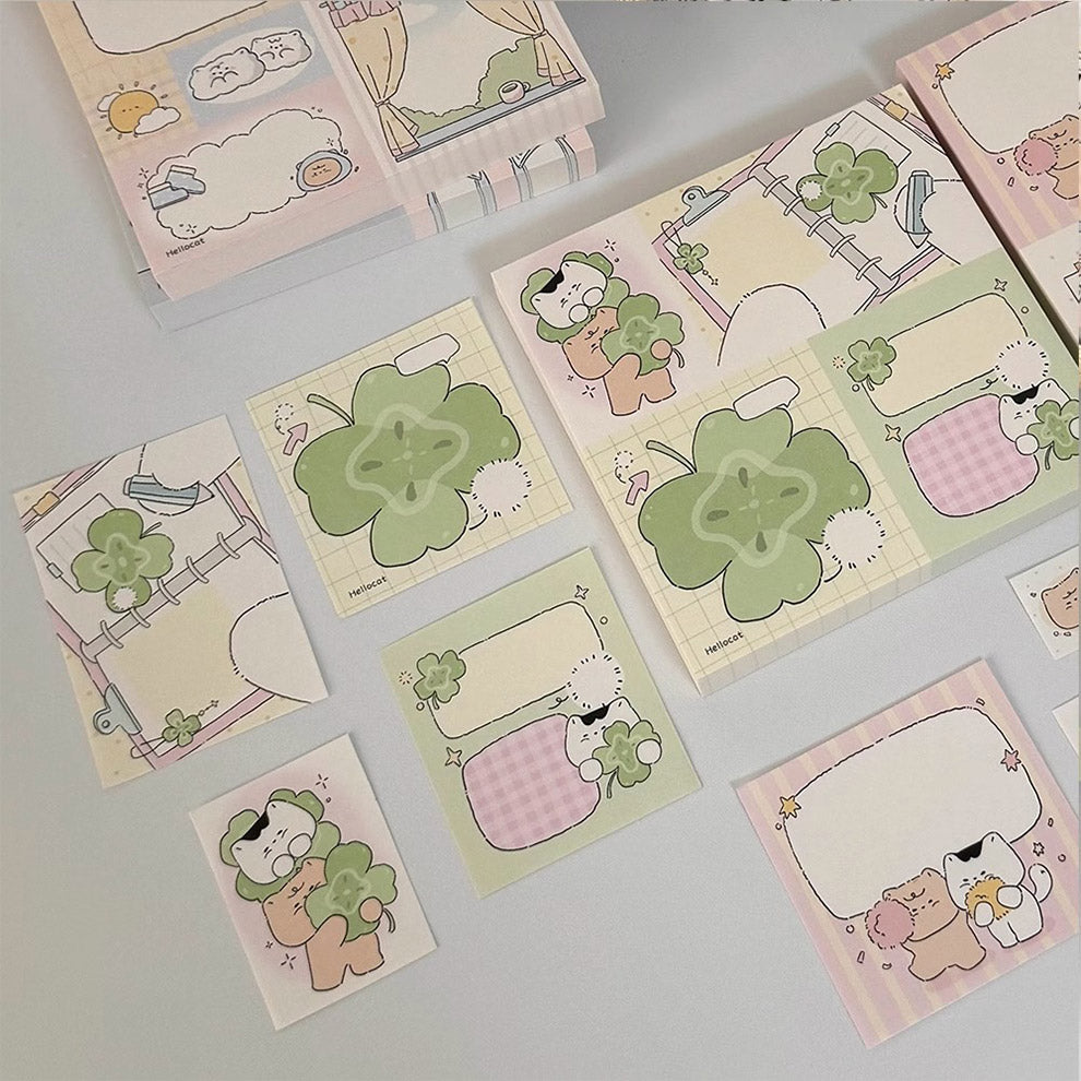 Hello Cat | Flower Patchwork Memo Note Pad