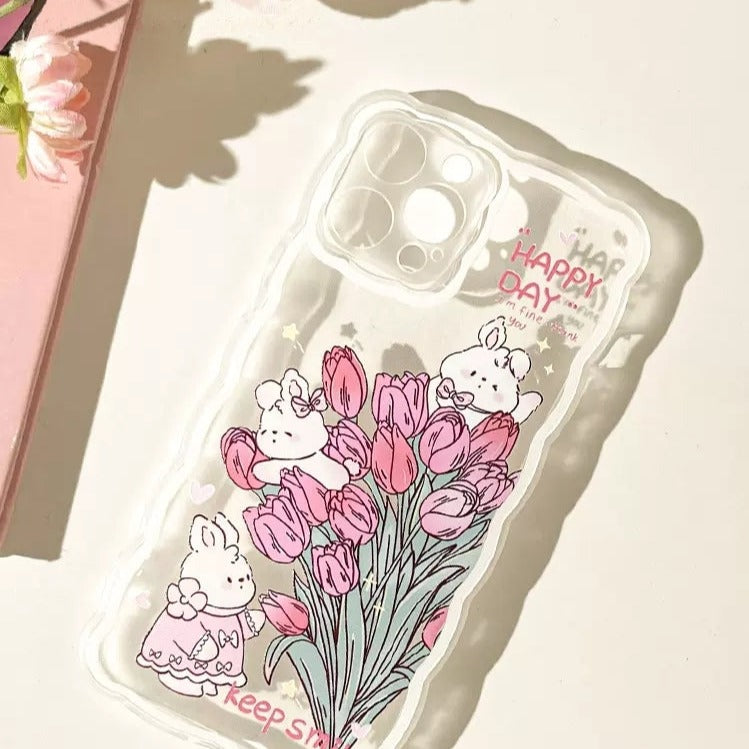 Purple Tulip Rabbit iPhone Case