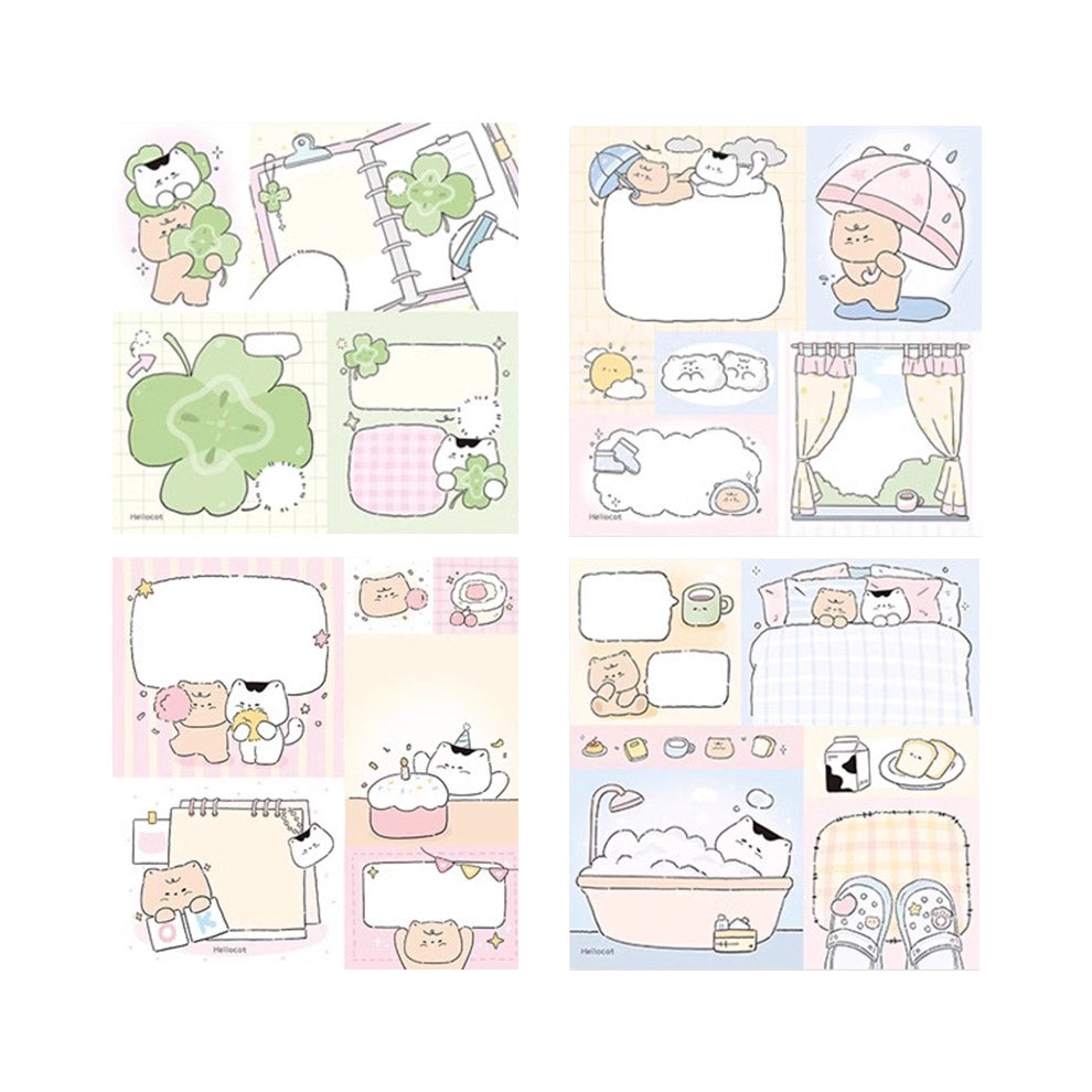 Hello Cat | Flower Patchwork Memo Note Pad