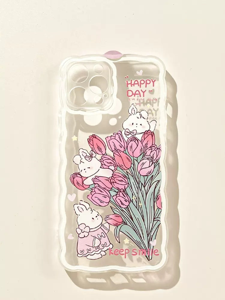 Purple Tulip Rabbit iPhone Case