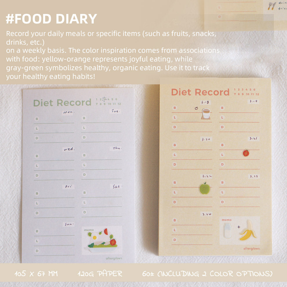 Afterglows | Food Record Memo Note Pad