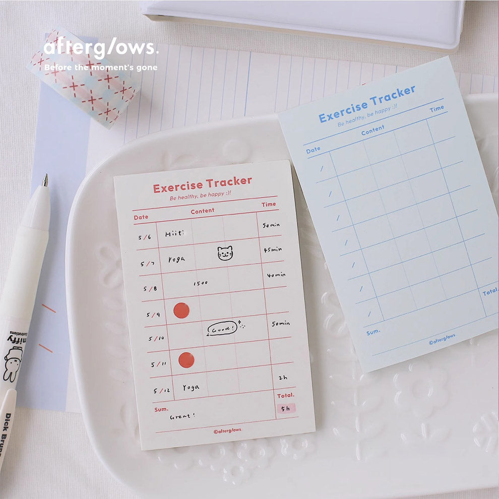 Afterglows | Exercise Tracker Memo Note Pad