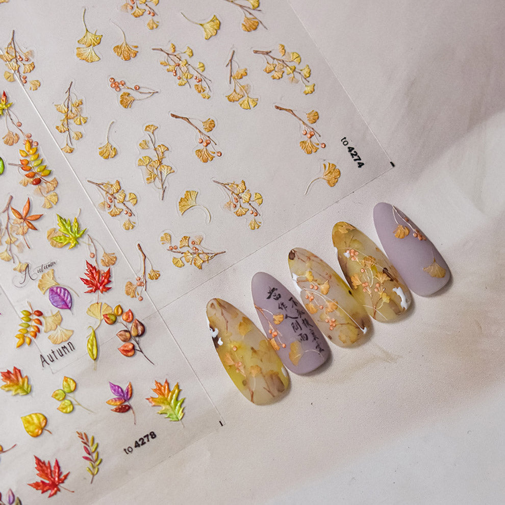 Autumn Leaf 5D Nail Deco Sticker