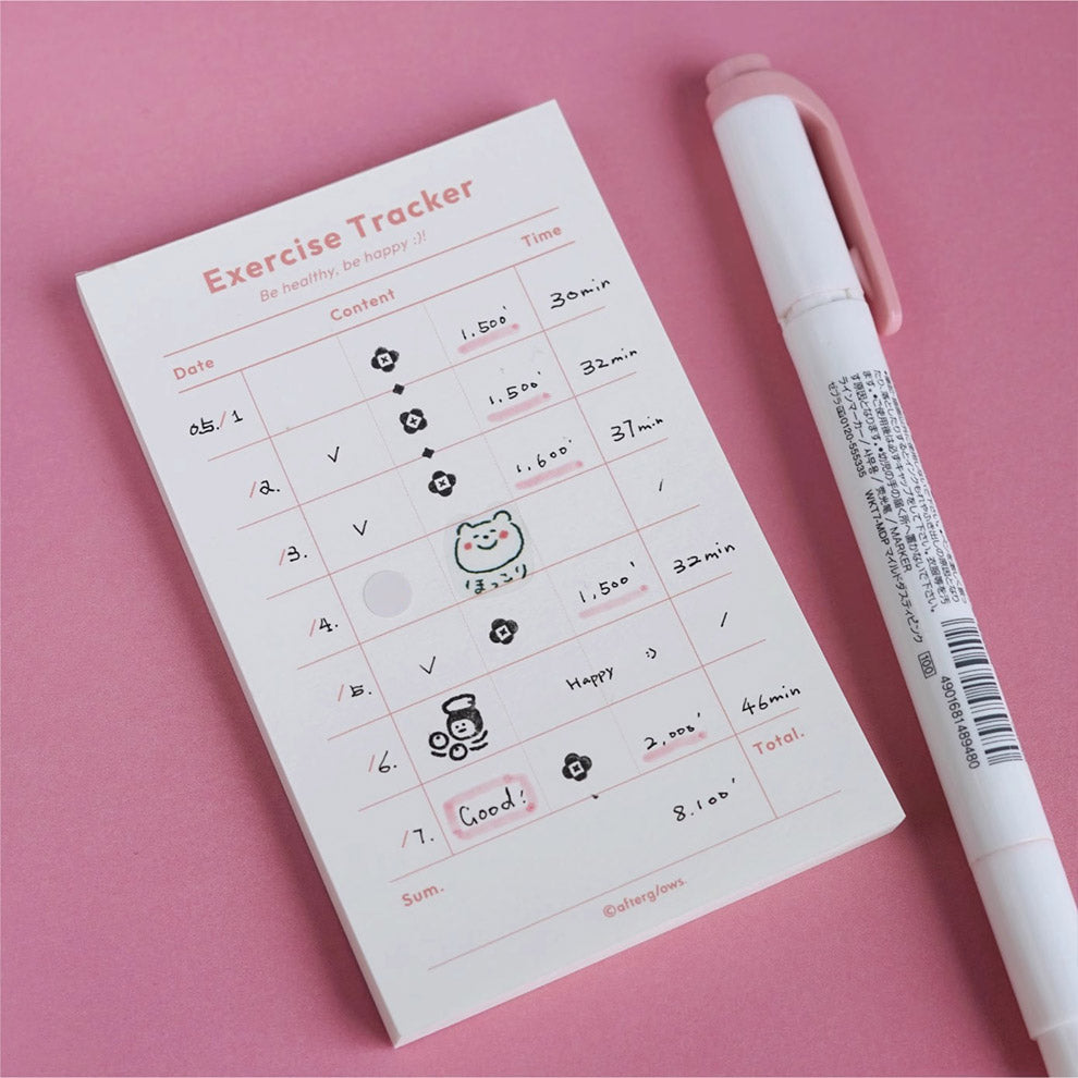 Afterglows | Exercise Tracker Memo Note Pad