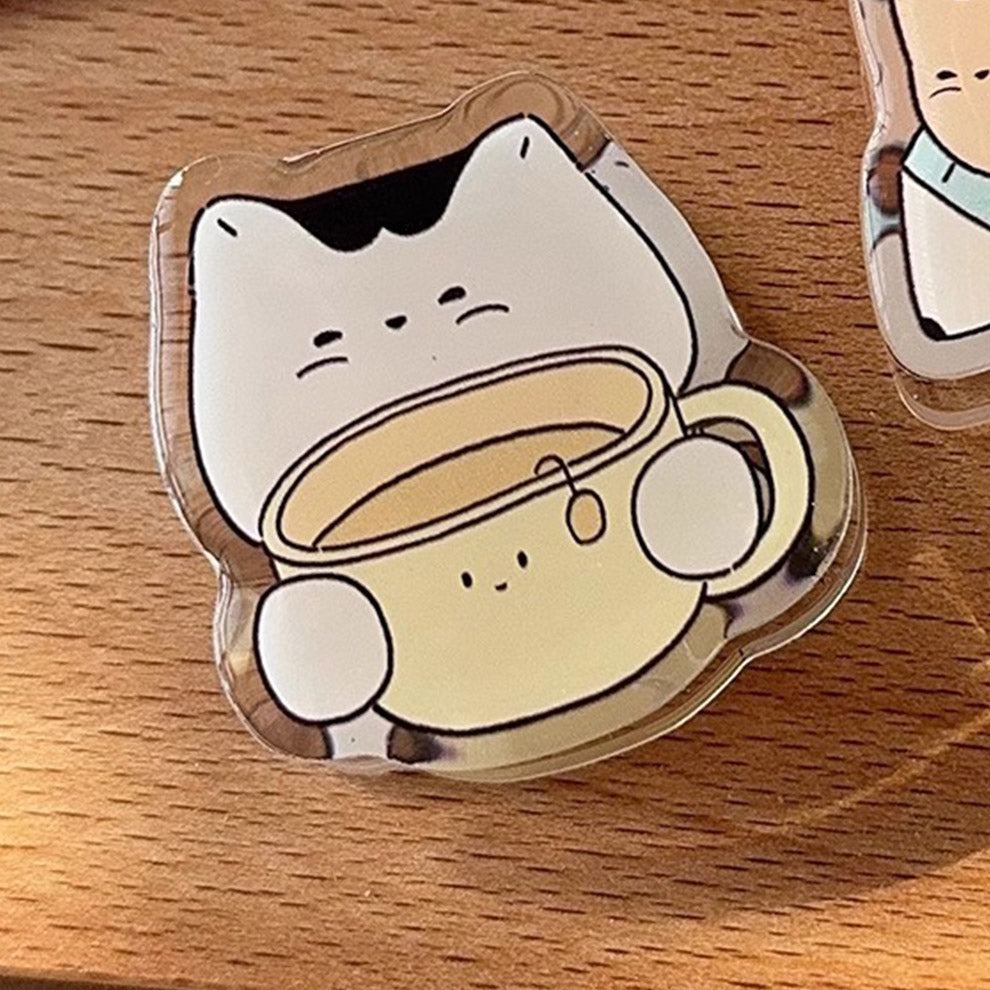 Hello Cat | Learning & Coffee Acrylic Binder Clip