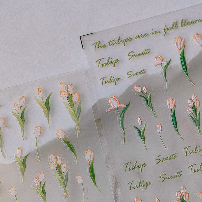 Nail Deco Spring Tulip Stickers