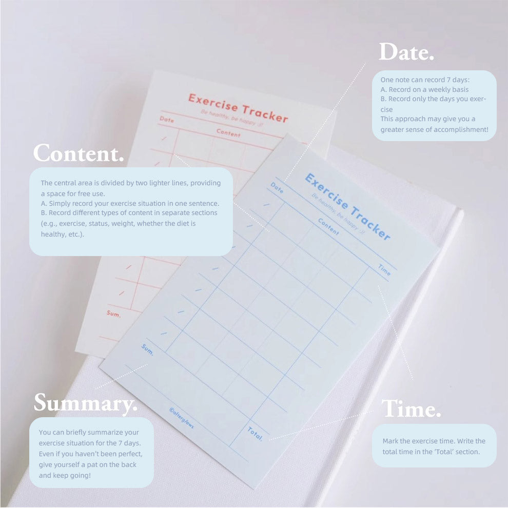 Afterglows | Exercise Tracker Memo Note Pad