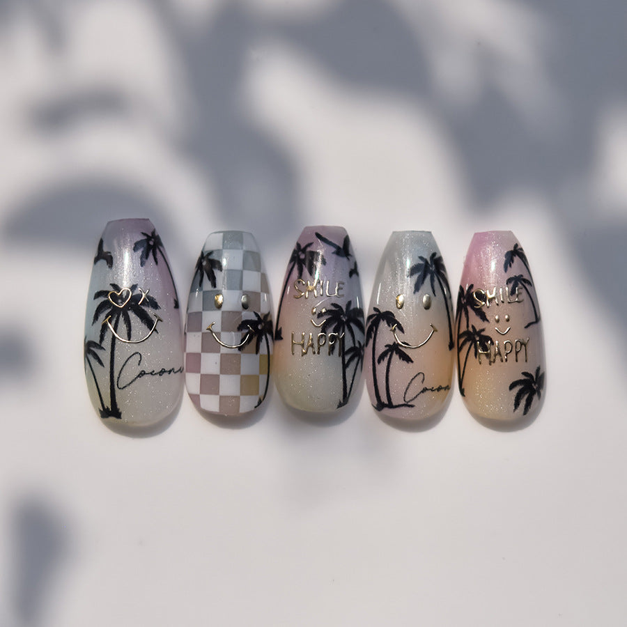 Black Palm Tree Nail Deco Sticker