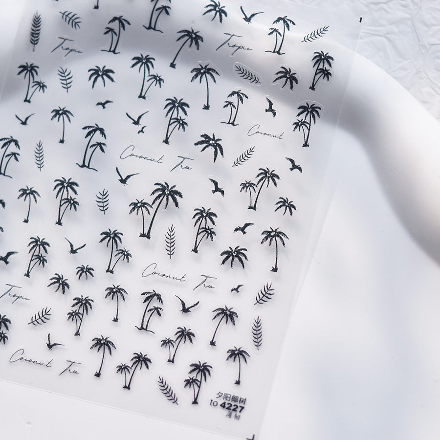 Hello Claws | Black Palm Tree Nail Deco Sticker