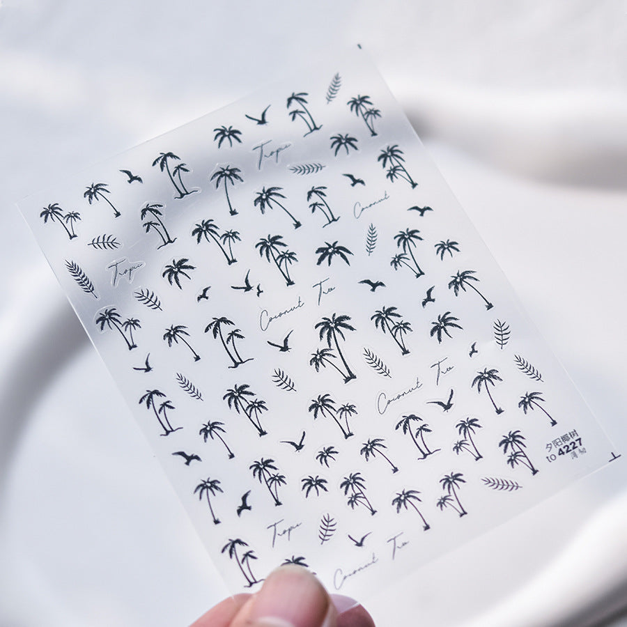 Hello Claws | Black Palm Tree Nail Deco Sticker