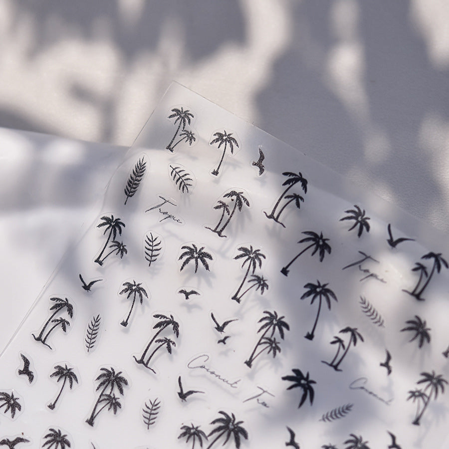 Hello Claws | Black Palm Tree Nail Deco Sticker