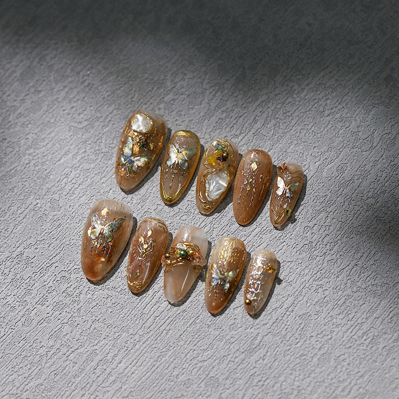 Gold Butterfly 5D Nail Deco Sticker