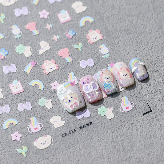 Rainbow Dream Cat Nail Deco Sticker