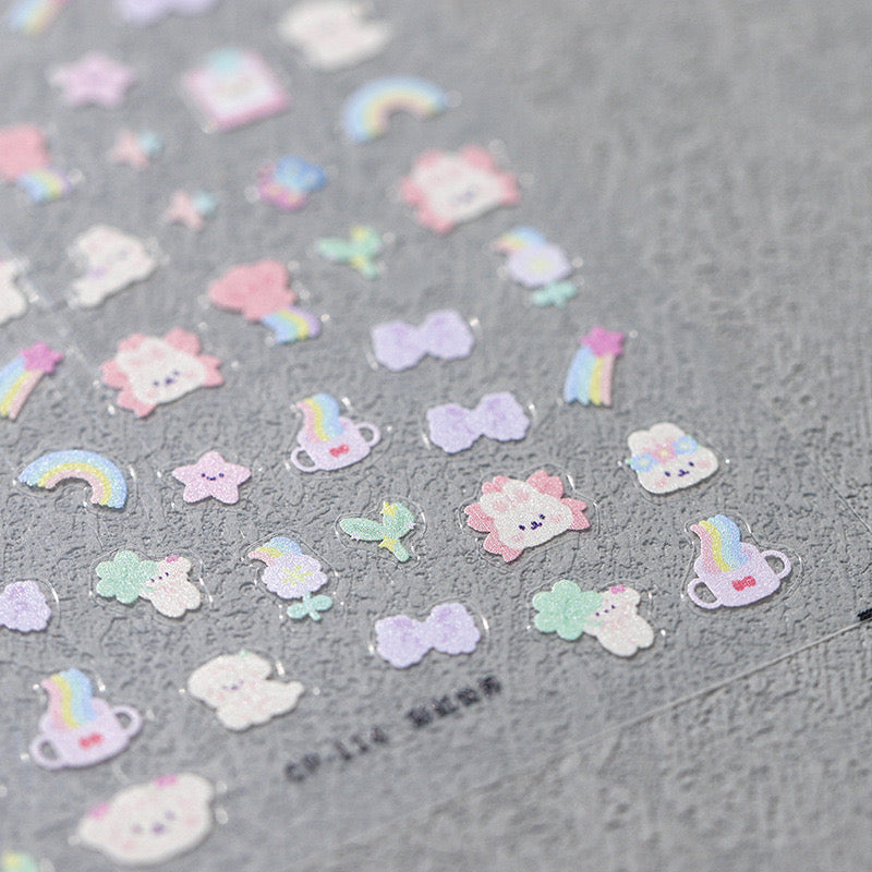 Rainbow Dream Cat Nail Deco Sticker