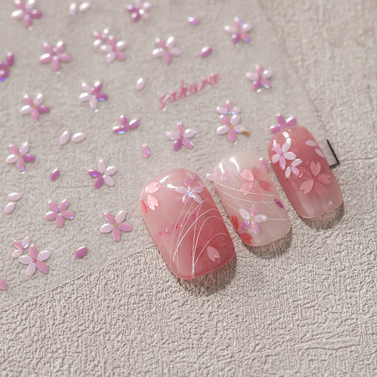 Spring Cherry Blossom 5D Nail Deco Sticker