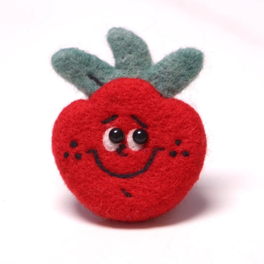 NINIGOGO | Strawberry Needle Felted Brooch