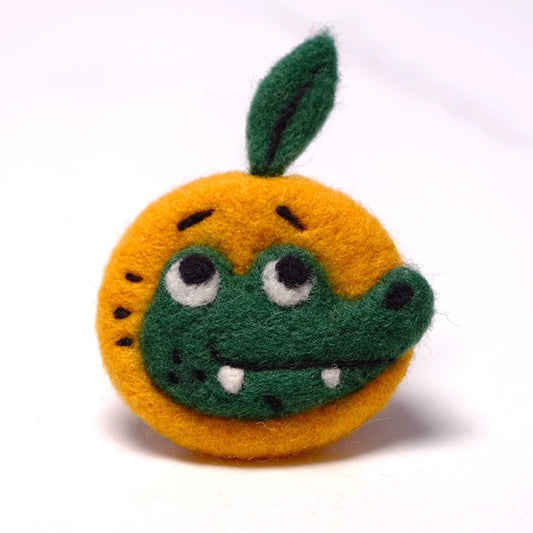 NINIGOGO | EGO & Orange Needle Felted Brooch