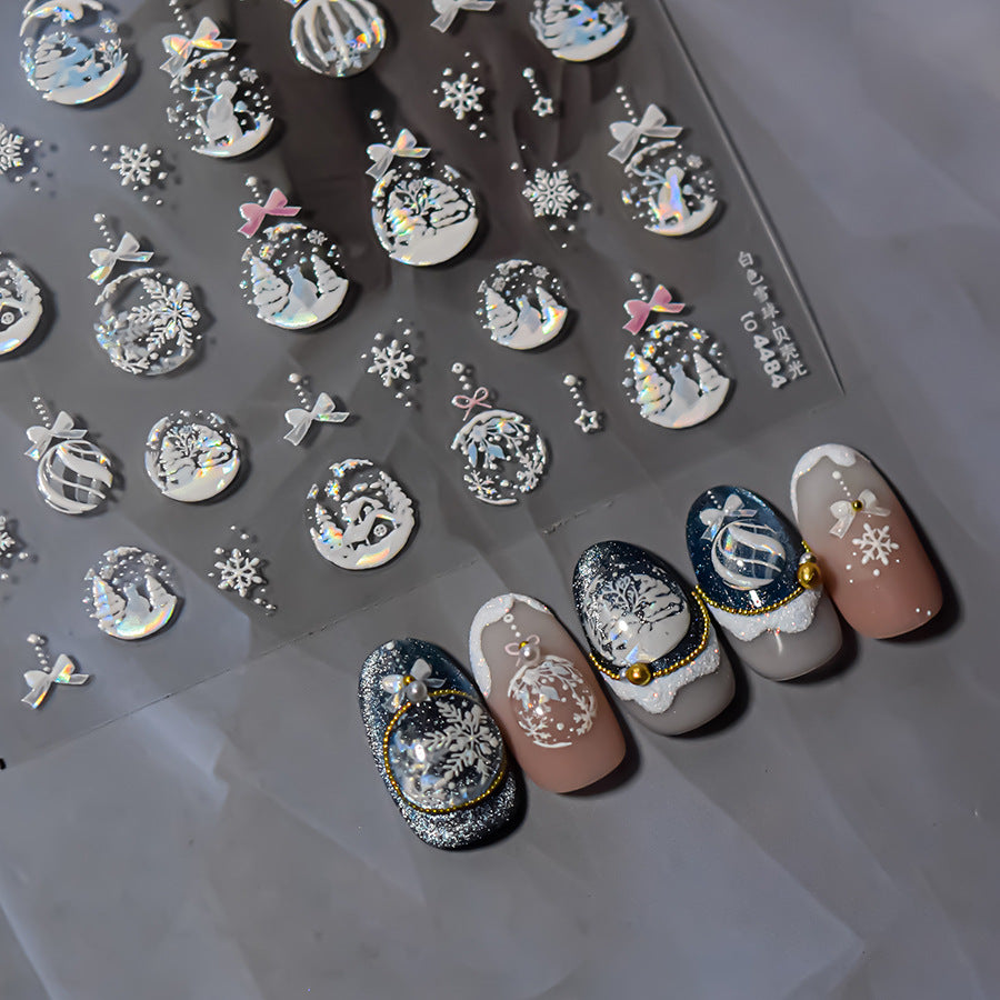 Hello Claws | Merry Christmas Crystal Ball Nail Deco Sticker