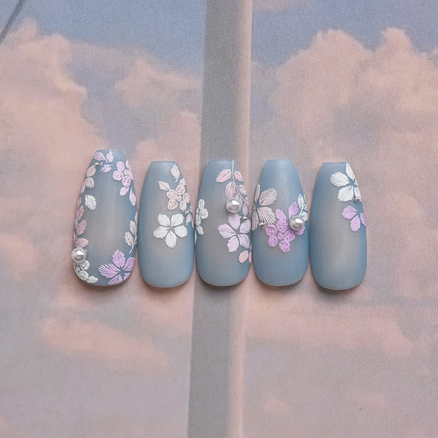 Embroidery Plant Nail Deco Sticker