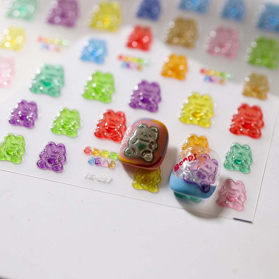 Candy Bear Jelly Nail Deco Sticker