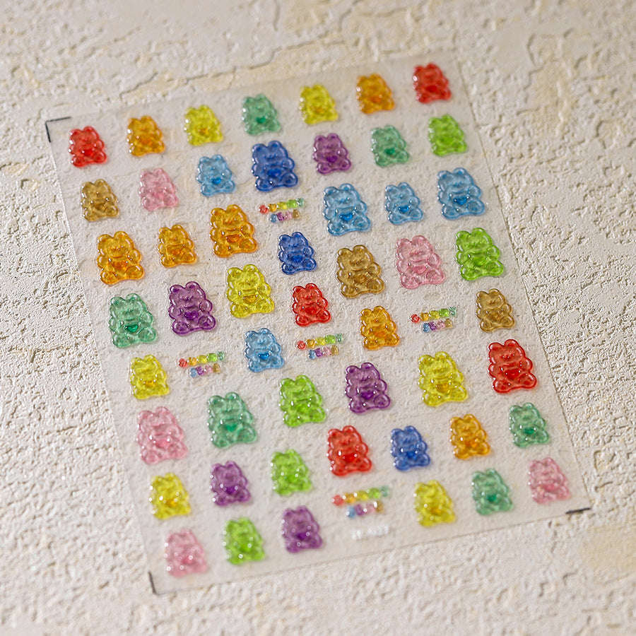 Candy Bear Jelly Nail Deco Sticker