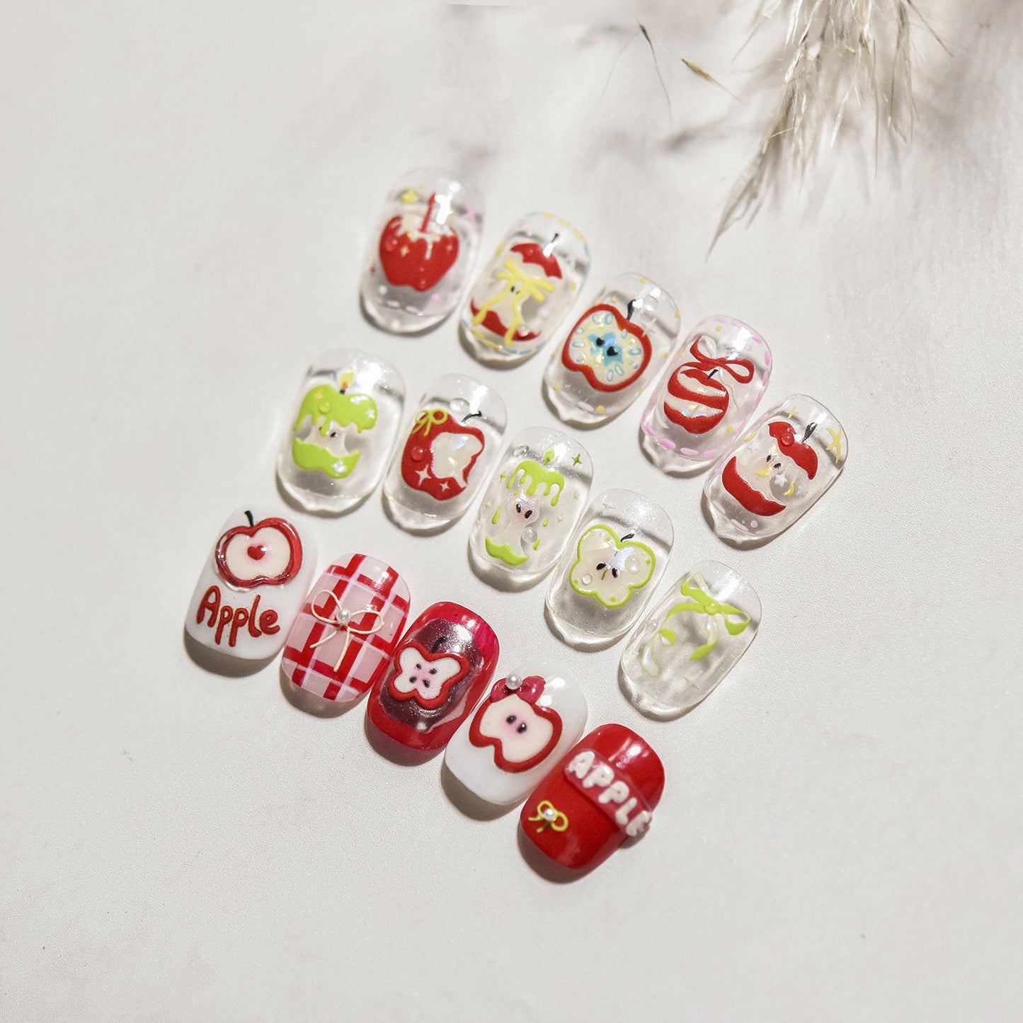 Hello Claws Red Apple 3D Nail Deco Sticker