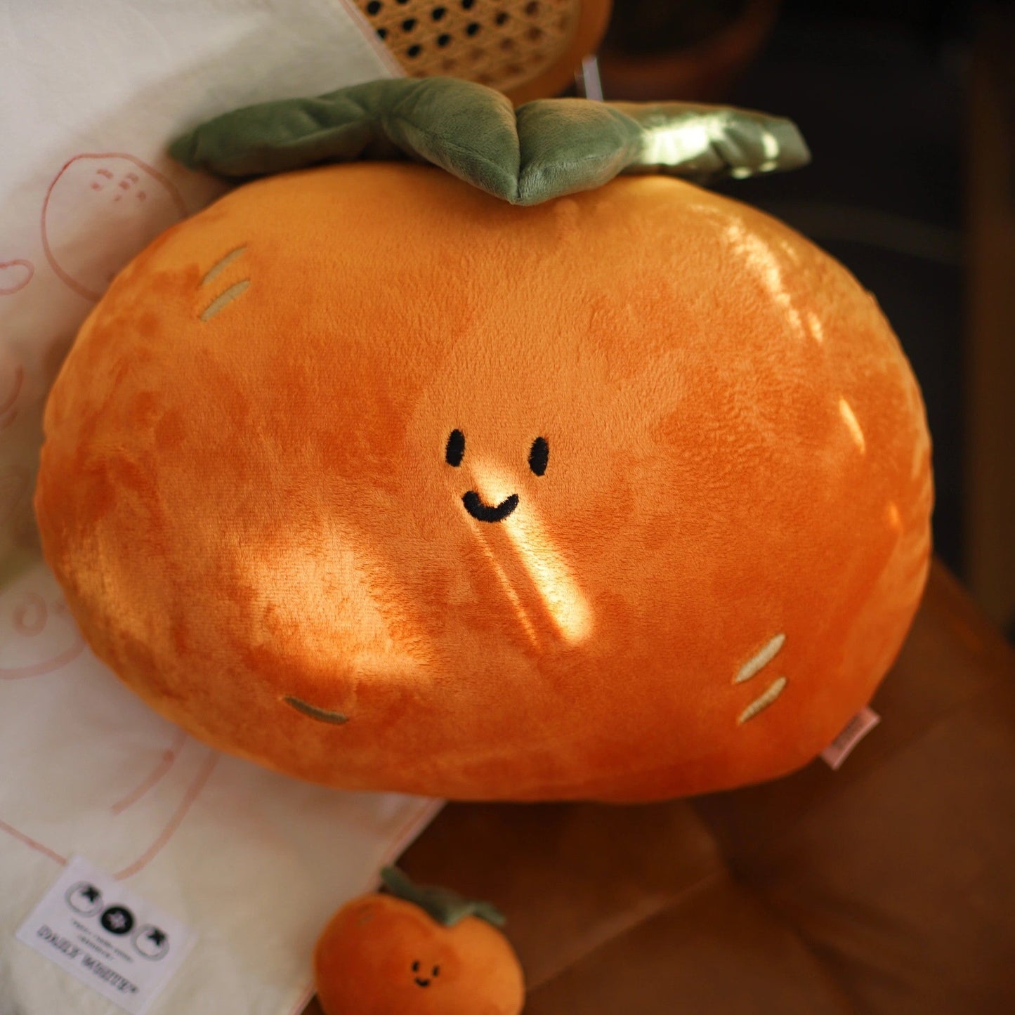 Daily White | Persimmon And Peanut Plush Pillow