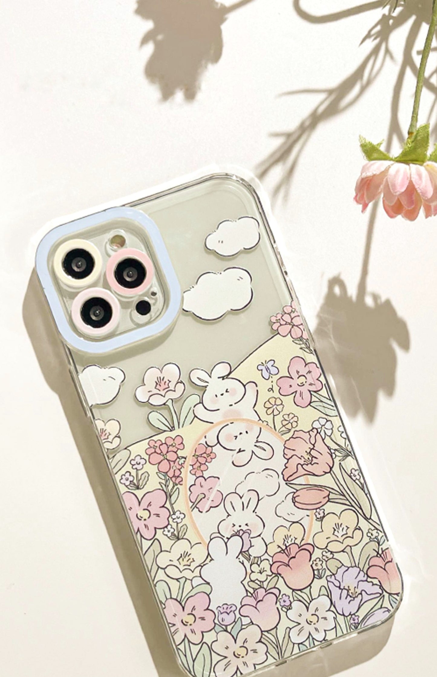Spring Tulip Garden Bunny iPhone case