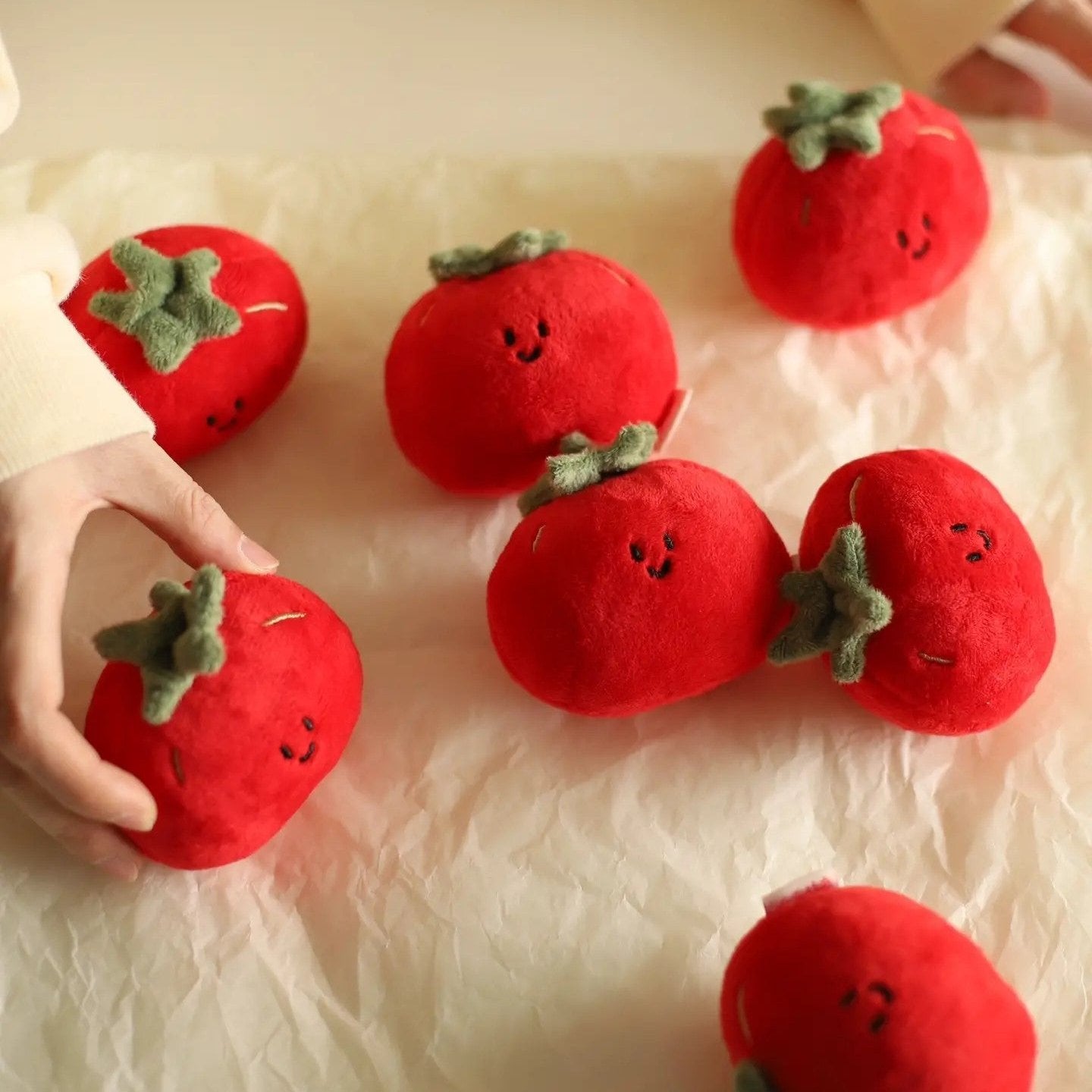 Daily White | Tomato Plush Charm