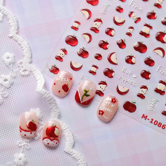 Hello Claws | Red Apple Jelly Nail Deco Sticker