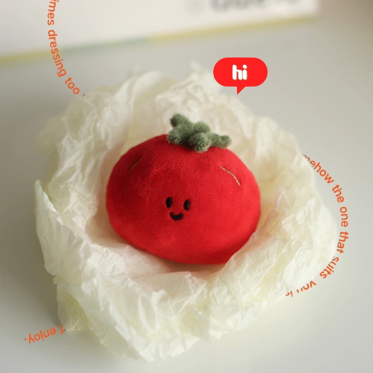 Daily White | Tomato Plush Charm