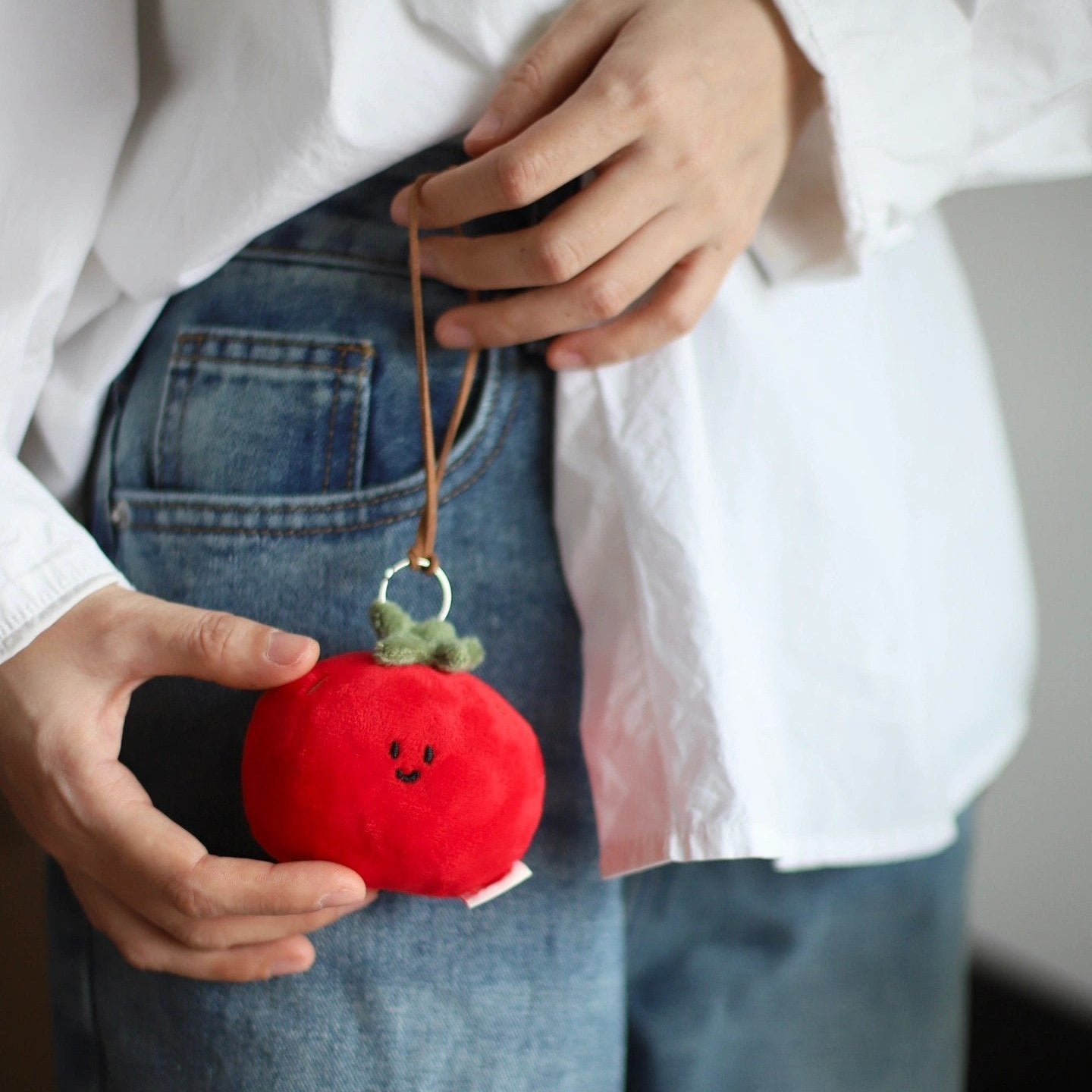 Daily White | Tomato Plush Charm