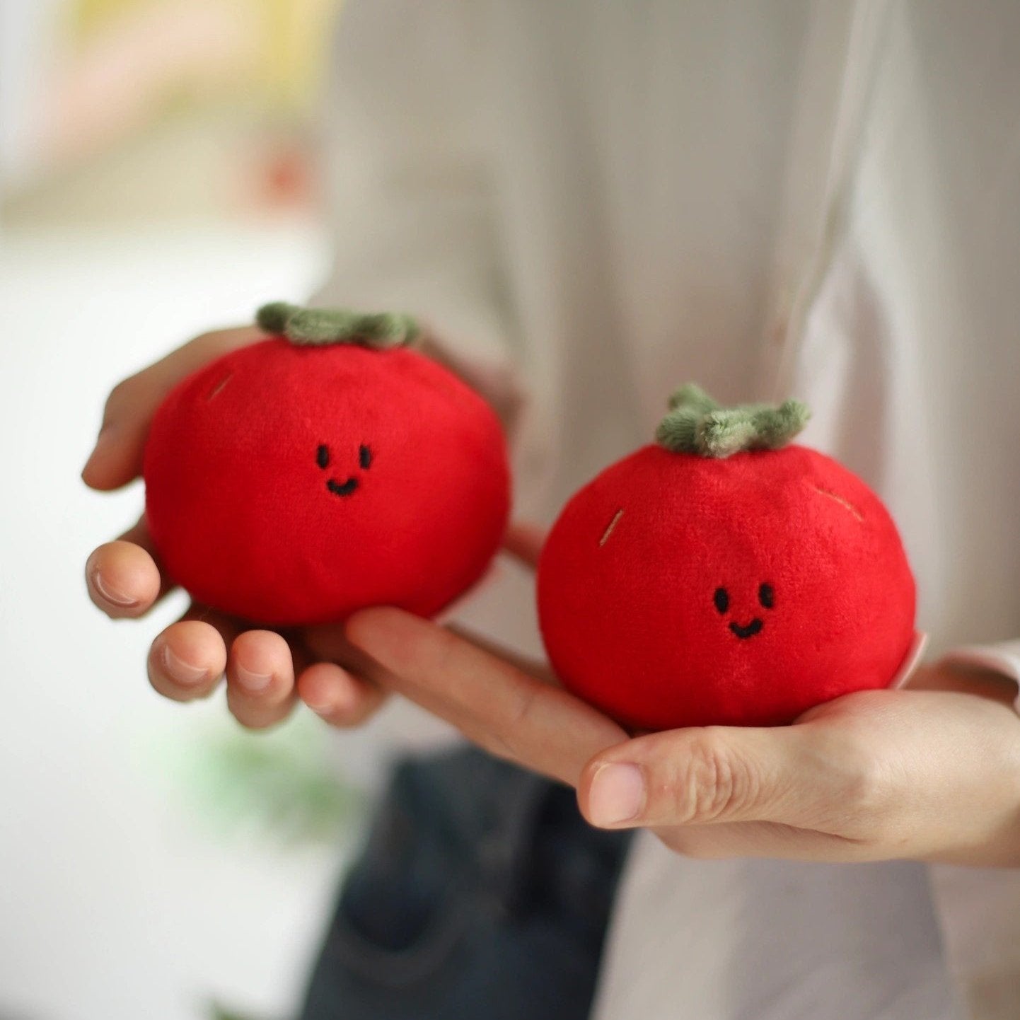 Daily White | Tomato Plush Charm