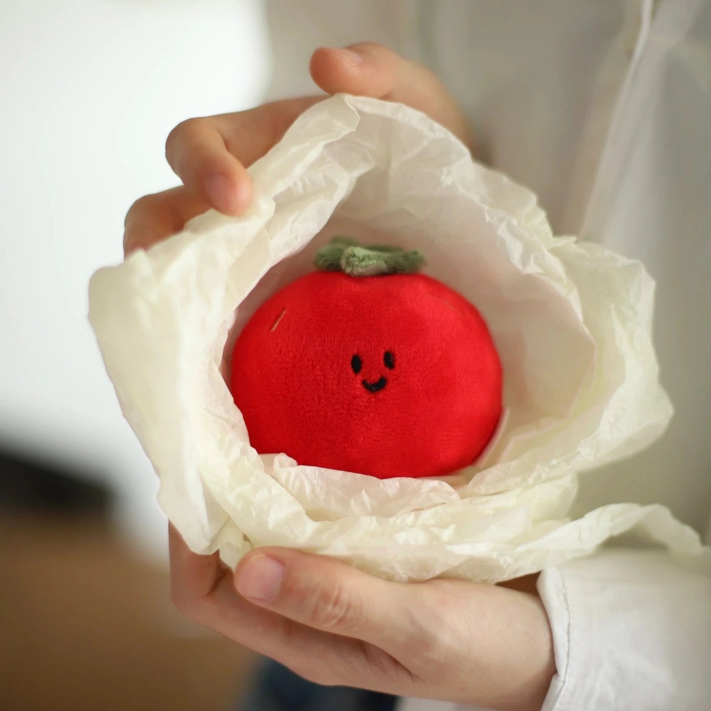 Daily White | Tomato Plush Charm