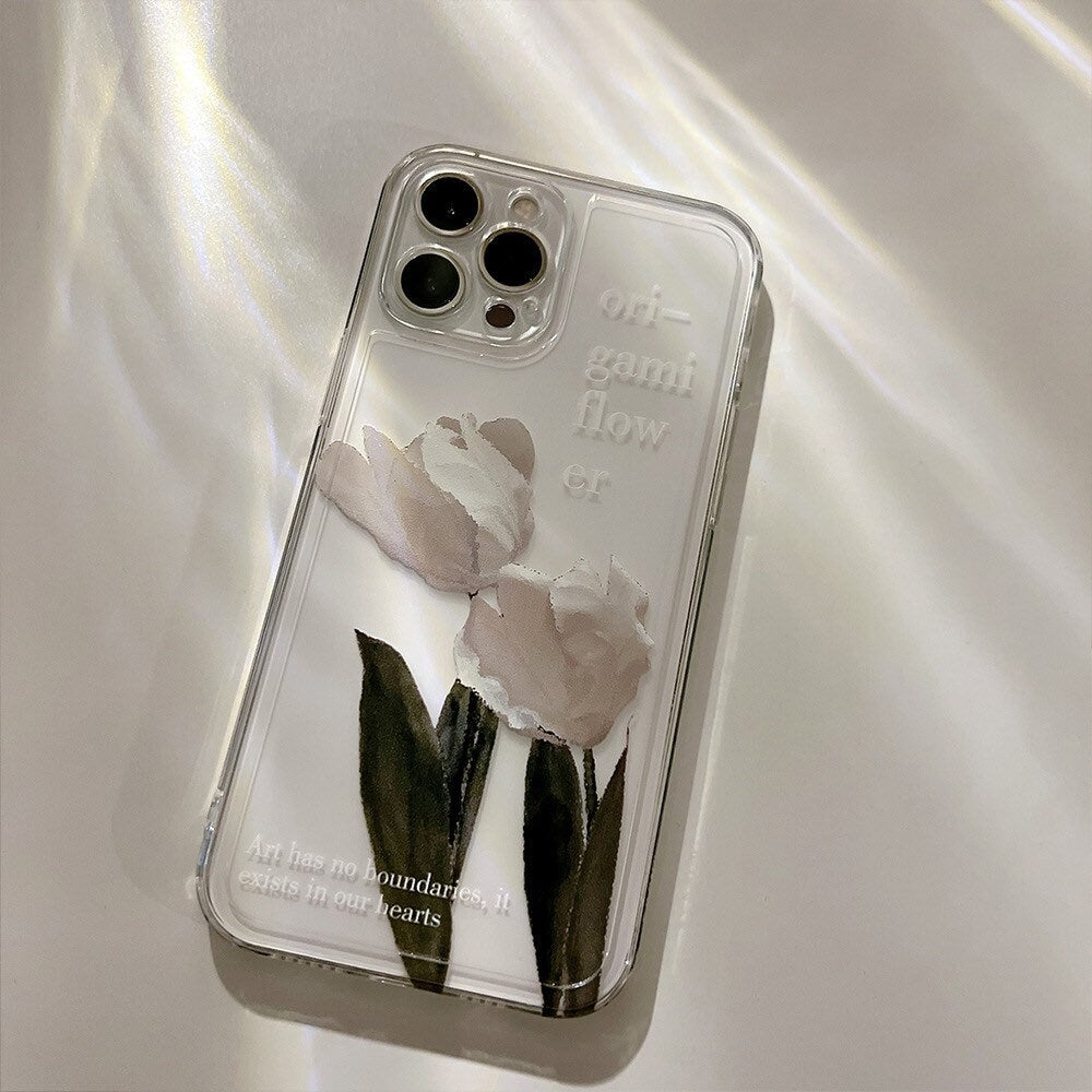 White Tulips iPhone case