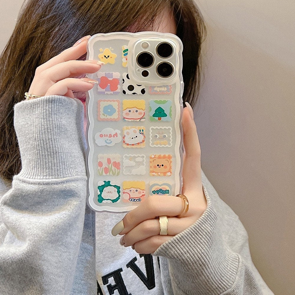 Little bear & bunny puzzle iPhone case