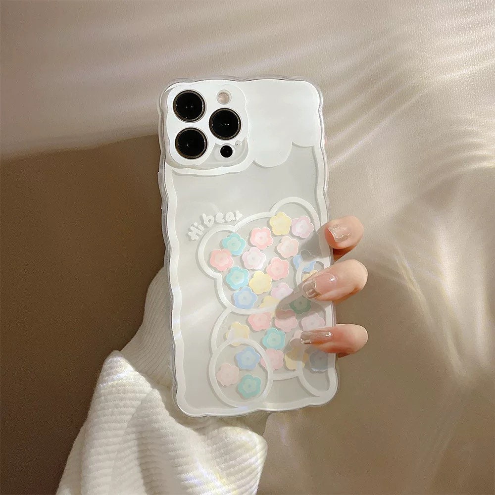 White bear mini flower iPhone case
