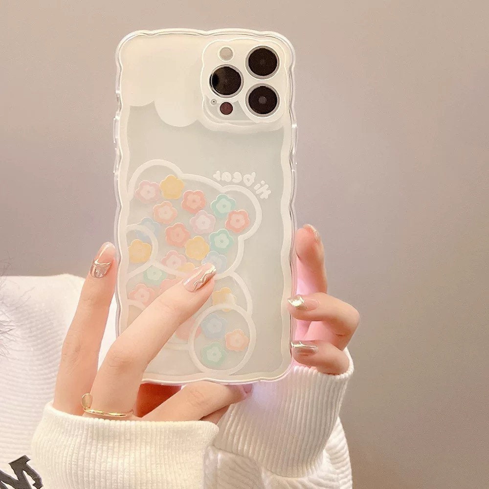 White bear mini flower iPhone case