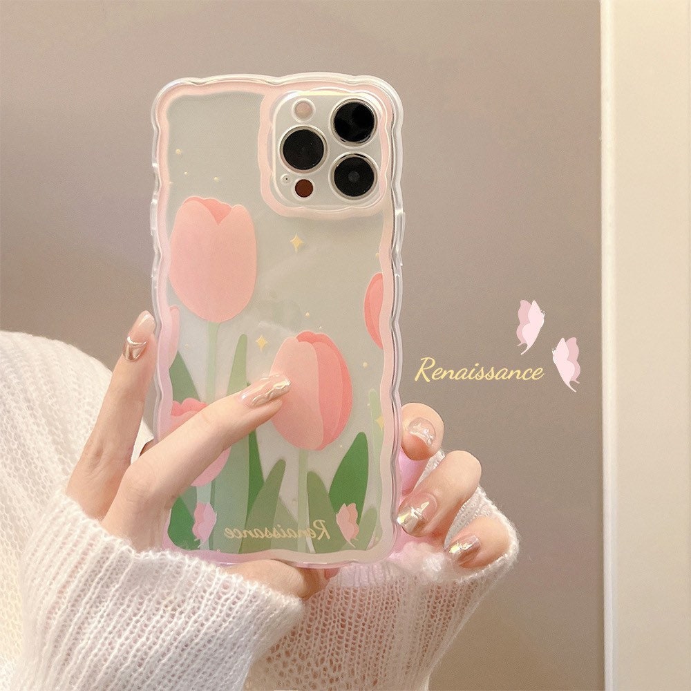 Pink tulips iPhone case
