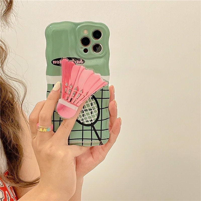 Pink badminton iPhone case